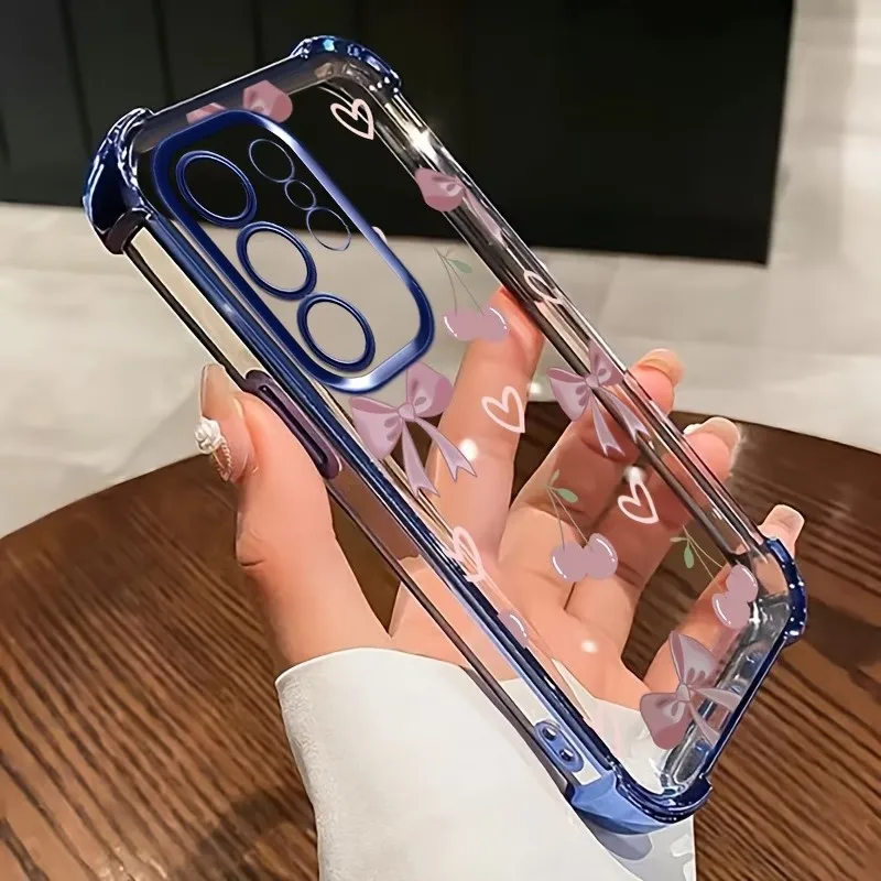 Cute Pattern Printed Clear Phone Case For Samsung Galaxy S26 S25 S24 S23 S22 S21 Ultra Plus Electroplated Edge Anti Drop Cover - view 4