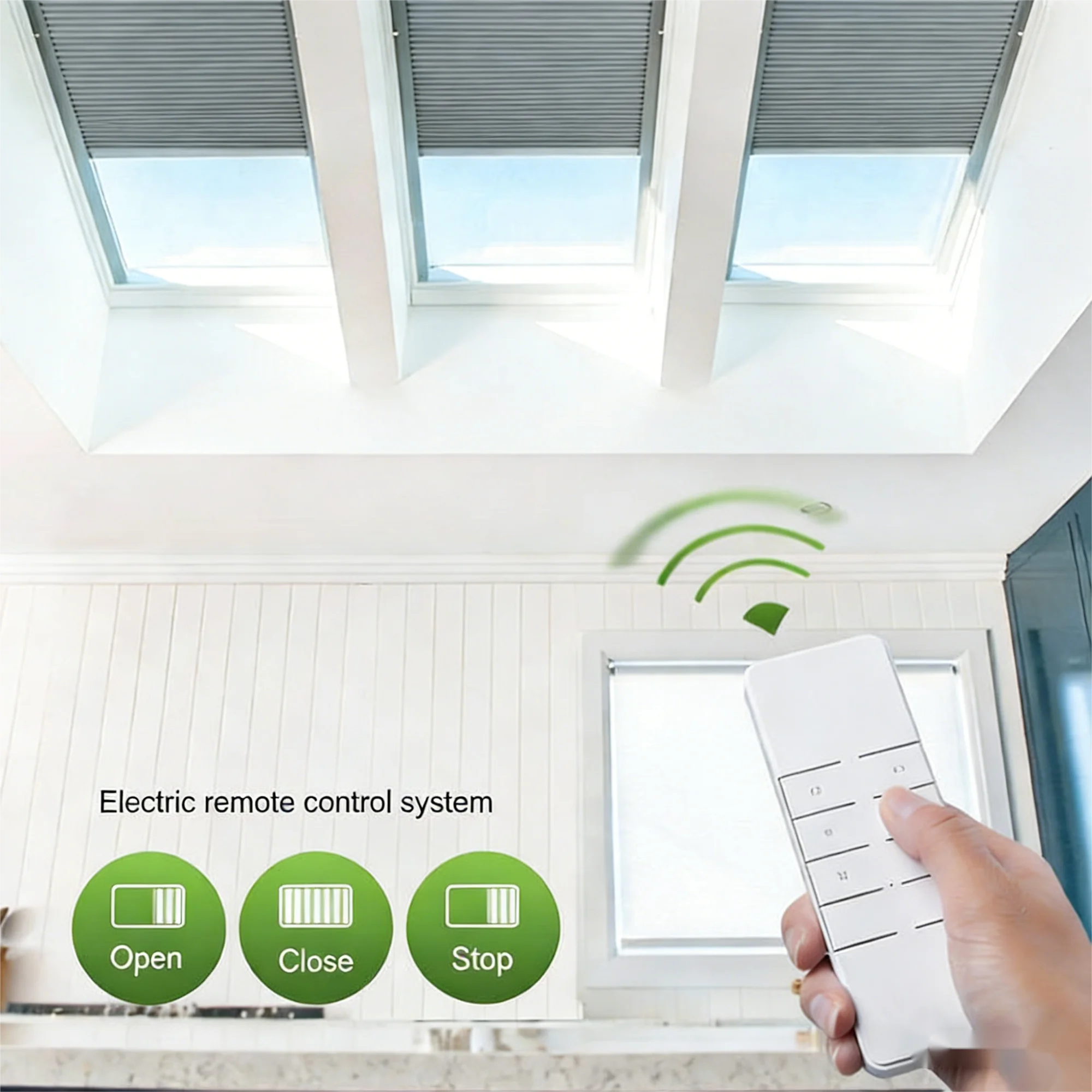 Tuya App Controlled Motorized Honeycomb Skylight Blind - Blackout Sunshade Thermal Noise Reduction for Home Office