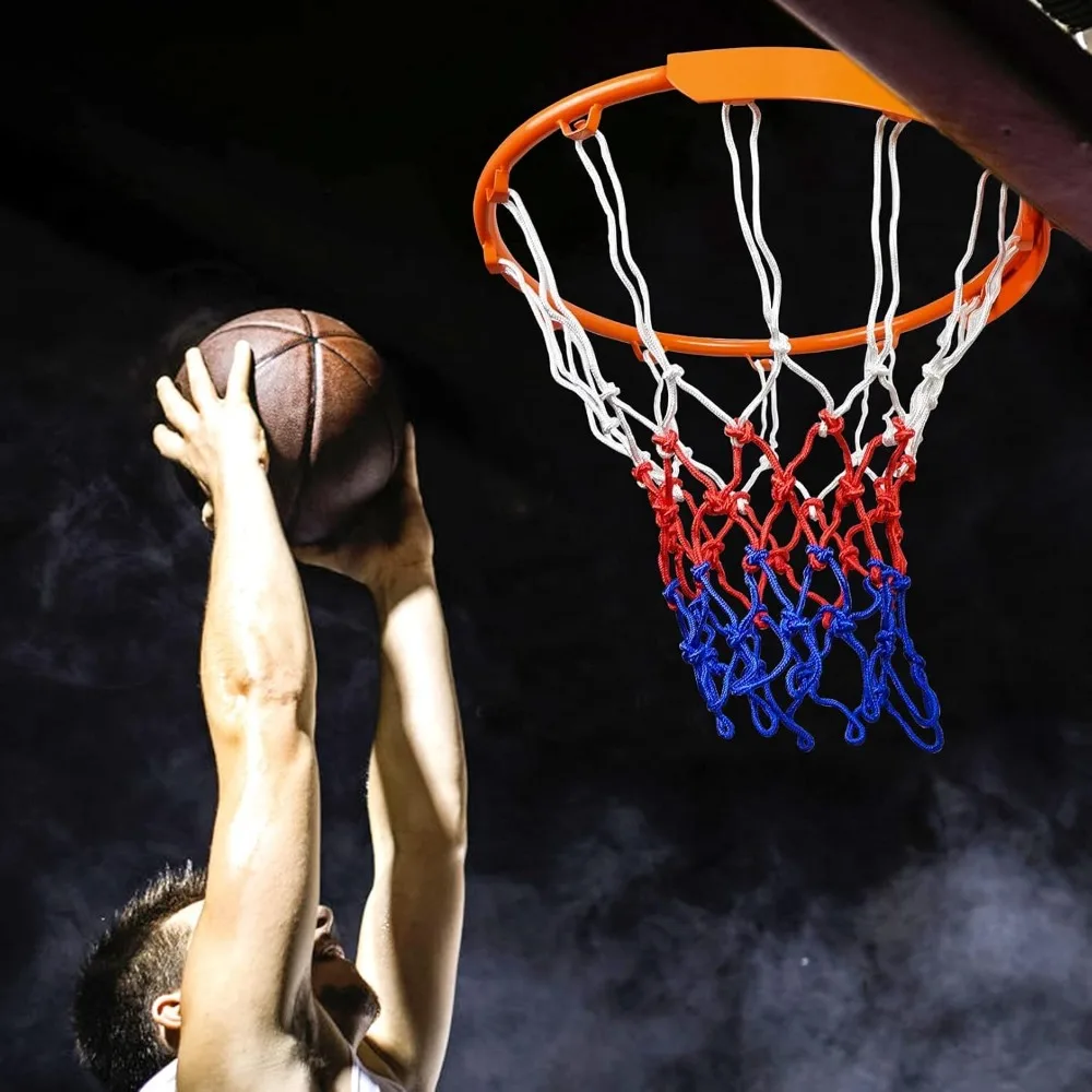 Heavy Duty 18mm Solid Steel Basketball Rim Replacement - All-Weather Outdoor Court Hoop