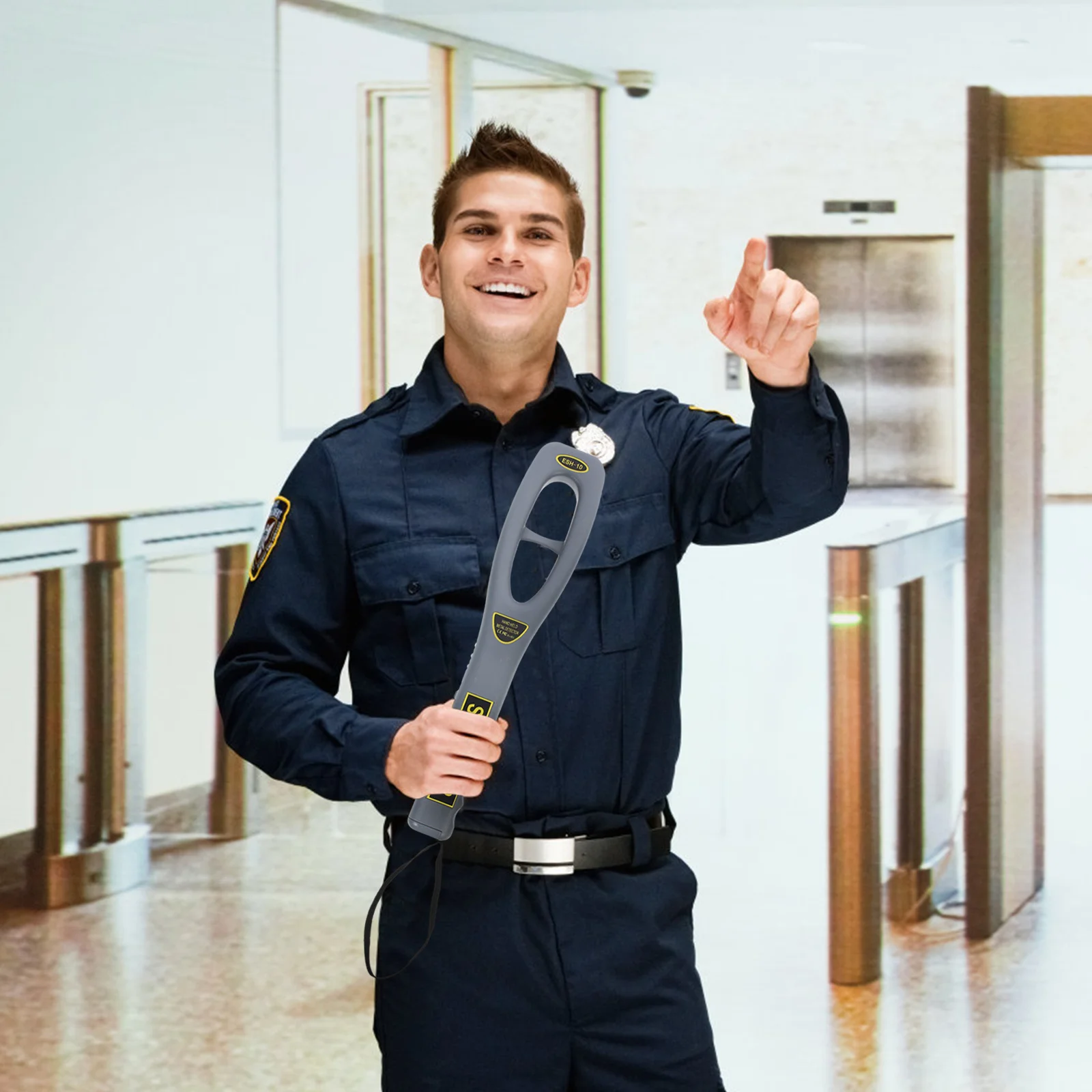 Scanner de inspeção de segurança durável de alta precisão de metal portátil com indicador de detecção para verificação de segurança ao ar livre shopping