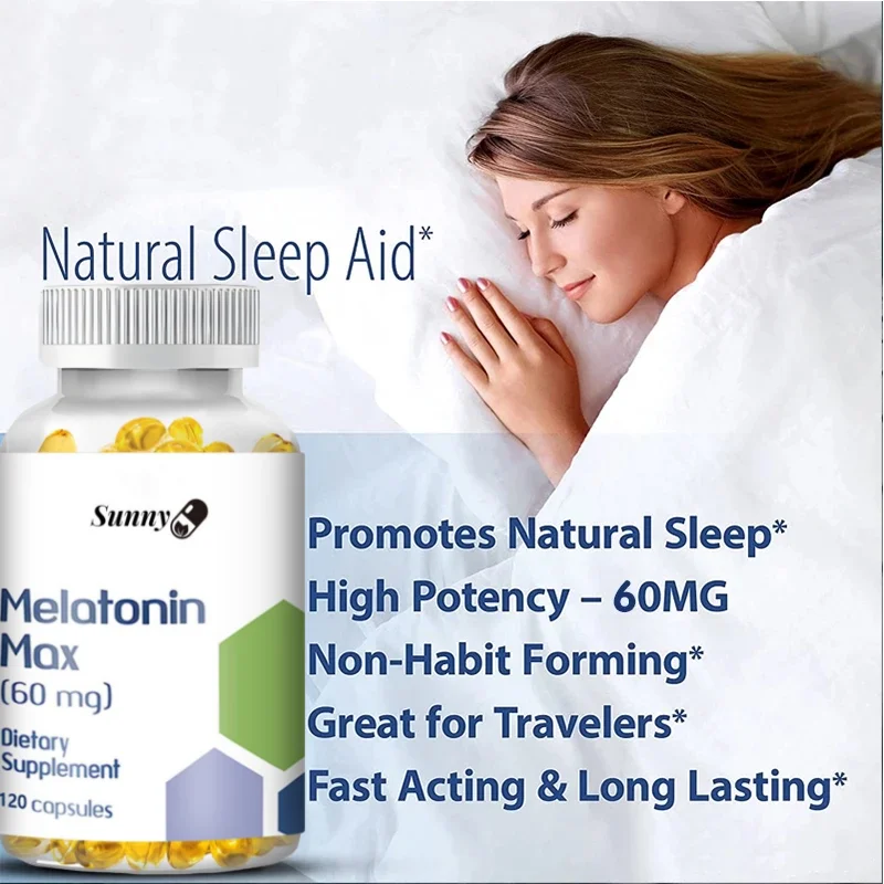 Melatonin Capsules - Relieve Insomnia, Help Improve Sleep Quality, Reduce Waking Time, Help Deep Sleep