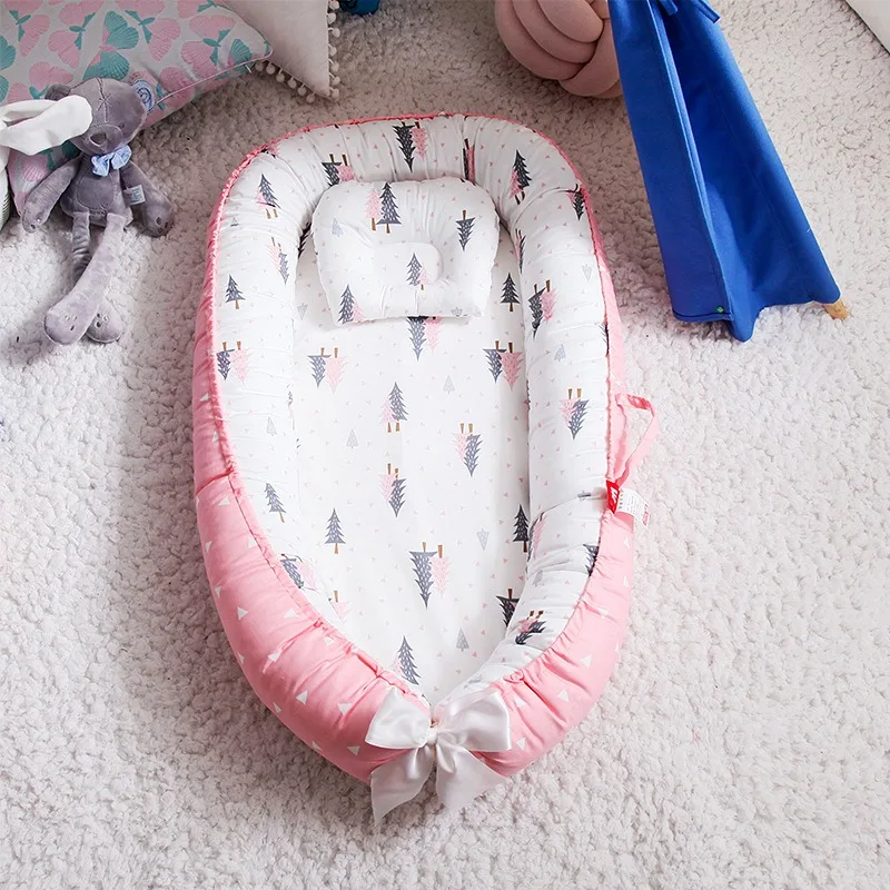 Detachable Portable Anti-crush Crib Medium Bed Bionic Nest Baby Pillow Travel Crib Baby Head Protector Baby Car Seat