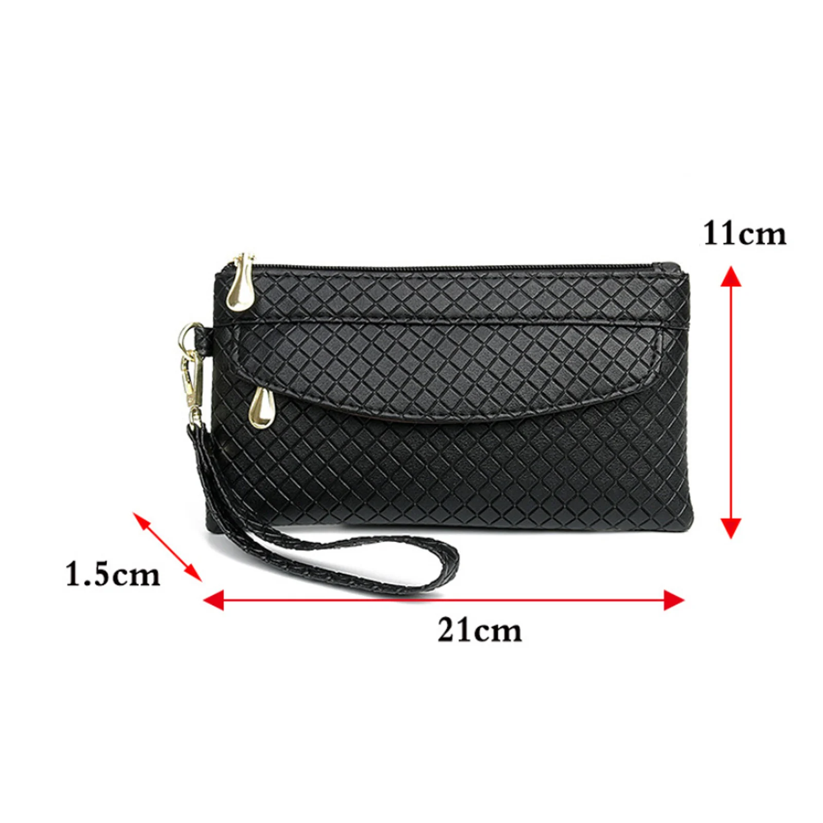 Women\'S Clutch Bag Casual Mobile Phone Coin Purse Fashionable Pouch Trendy Female PULeather Wallet Purses Handbag Card Holder