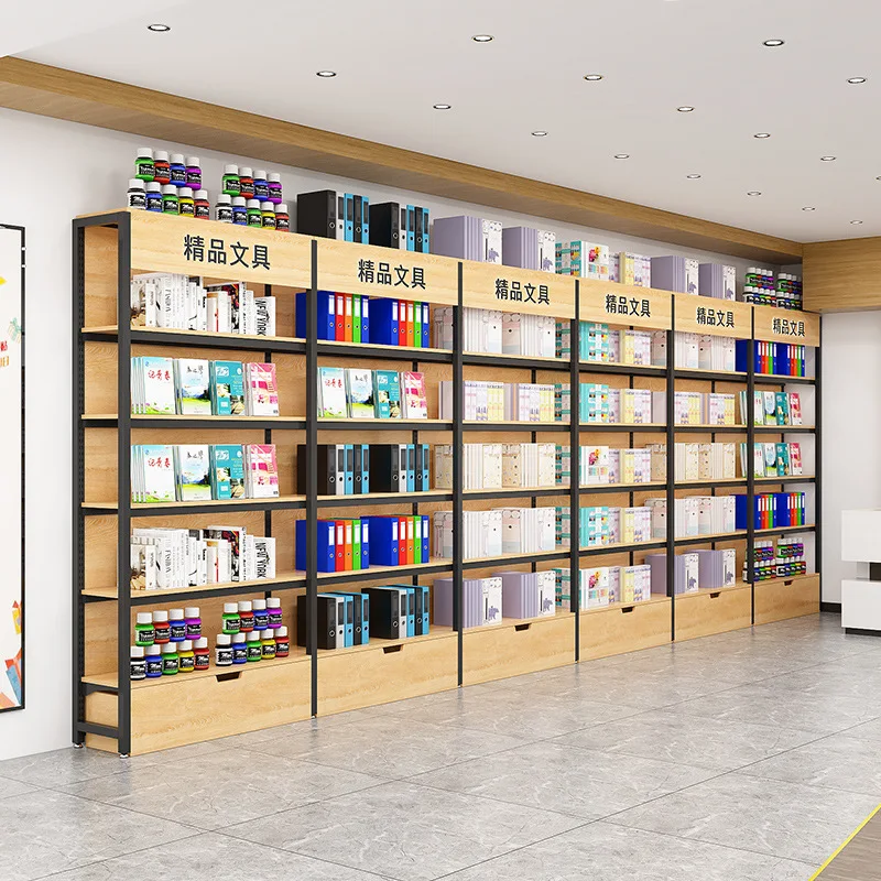 ชั้นวางสินค้าซุปเปอร์มาร์เก็ตแบบกำหนดเอง ชั้นวางโลหะแบบหลายชั้นปรับระดับได้ ไม่ต้องใช้สลักเกลียว ชั้นวางแสดงสินค้าสำหรับซูเปอร์มาร์เก็ต