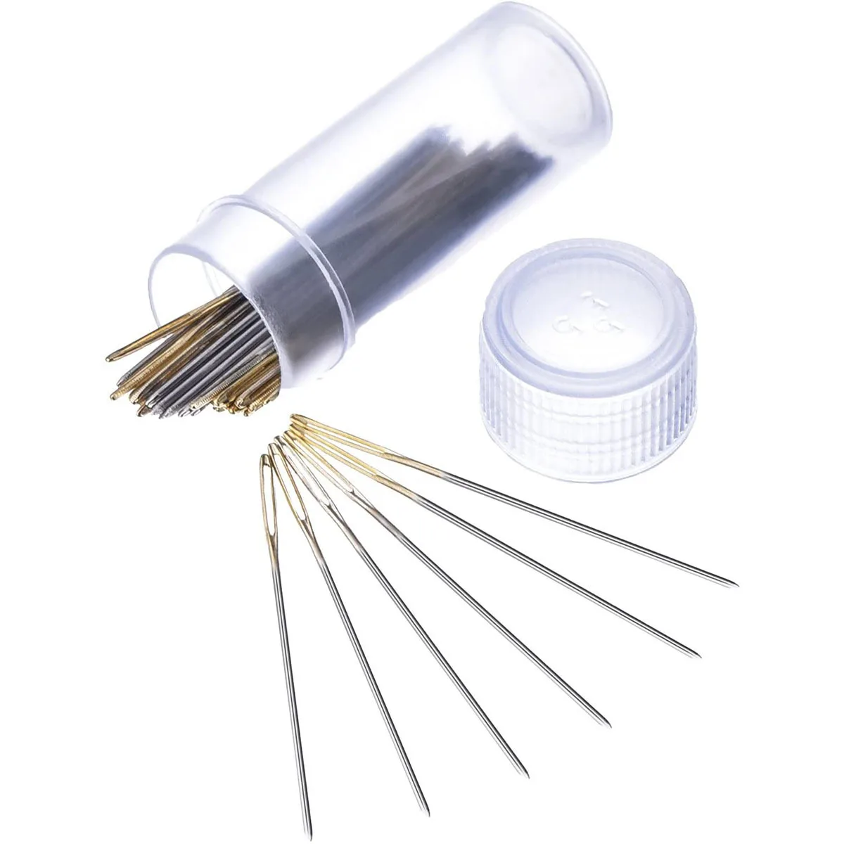 

50pcs Needle Bottle Transparent Plastic Container For Sewing Needles Storage Cross-Stitch Diy Organizer Tube Beads Pills Jewelry