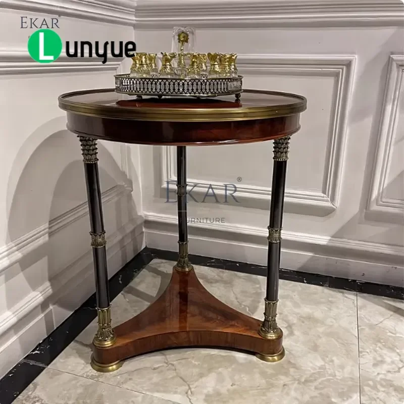 Classic Solid Wood Round Corner Table Functional Design Enhances Living Room Aesthetics Practicality Durable Furniture