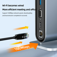 12-in-1 USB C Docking Station USB C HUB TYPE C to HDMI Adapter PD 100W VGA RJ45 3.5mm SD TF USB 3.0 Splitter for Laptop MacBook
