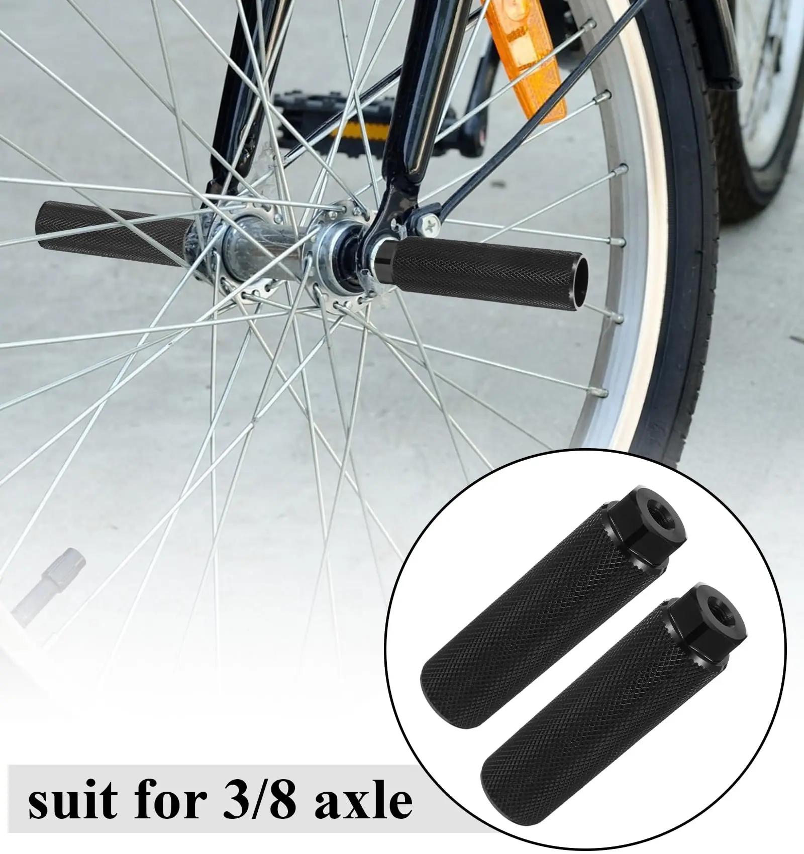 Fahrrad-Anti-Rutsch-Pegs, Fußstützen für BMX-Räder, passend für 3/8'' Achsen, Aluminiumlegierung, Fahrradzubehör – Detail 5