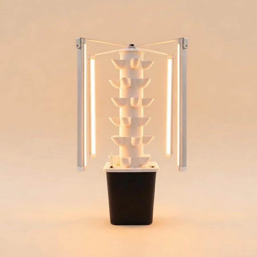 30 Pods 6 Tiers Hydroponic Tower Garden with 4 Full-Spectrum LED Grow Lights,Timer,Seeding Tray for Herb, Lettuce & Strawberries