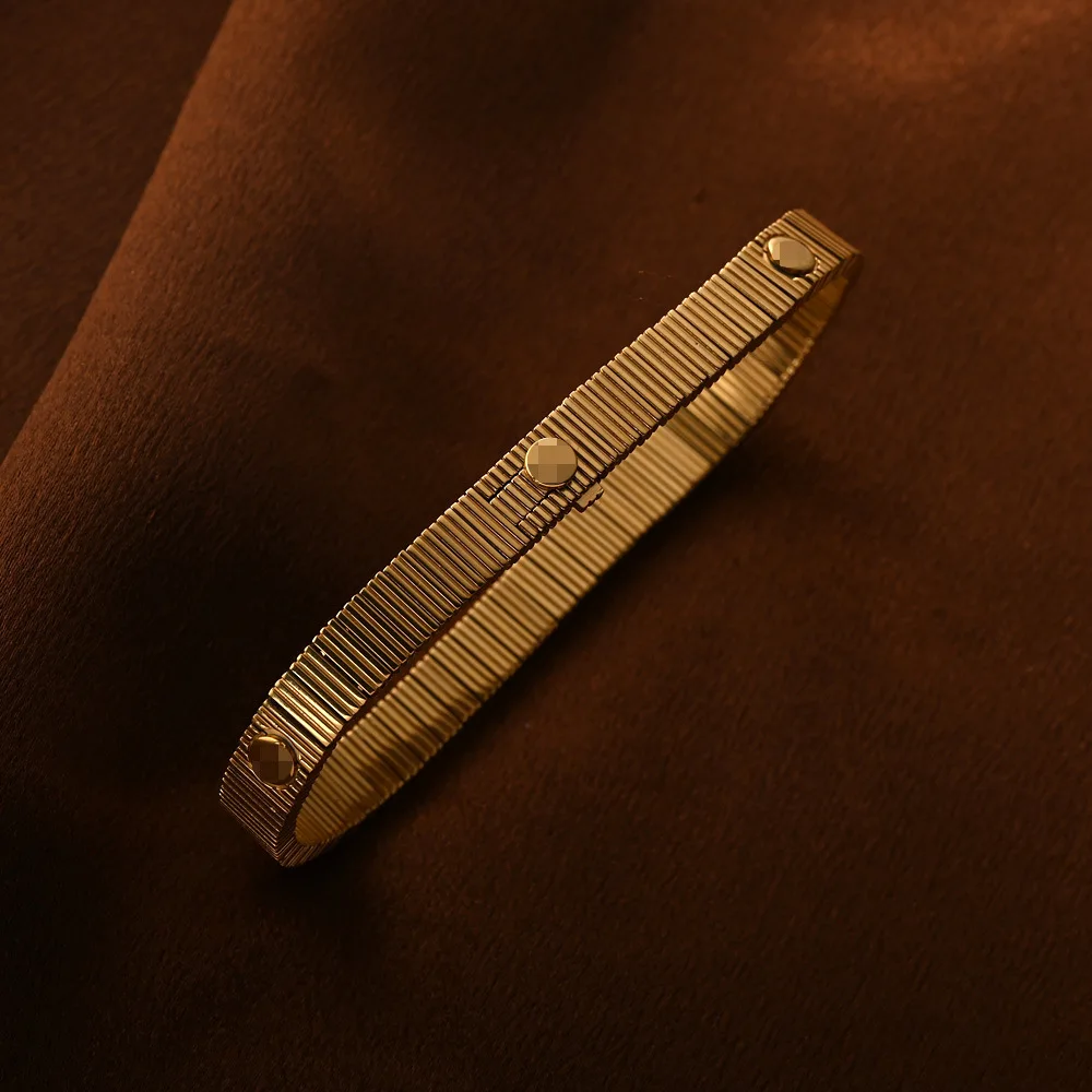 Luxury 24K 9999 Pure Gold real gold New Love Endless Stripe Men's and Women's Bracelet