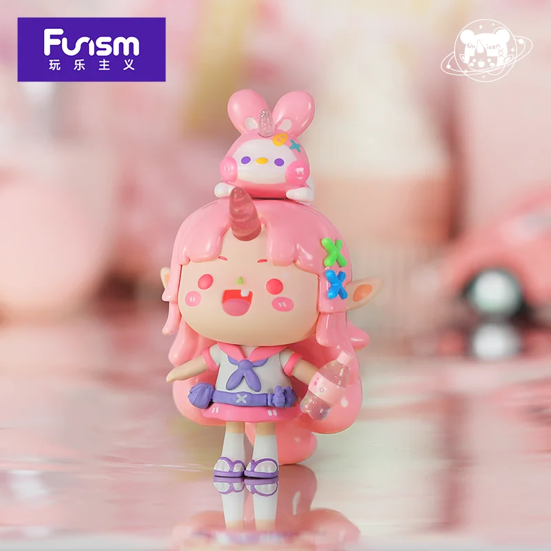 USER-X Funism Unicorn Girl Rainbow Soda Series Blind Box Toys Blind Anime Figures Doll Cute Girl Birthday Gift Story lovely