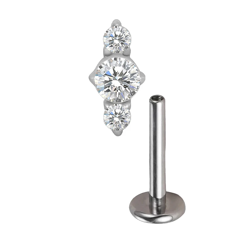 Titanium Ear Studs Piercing Half Sun and Star Lip Stud Earrings