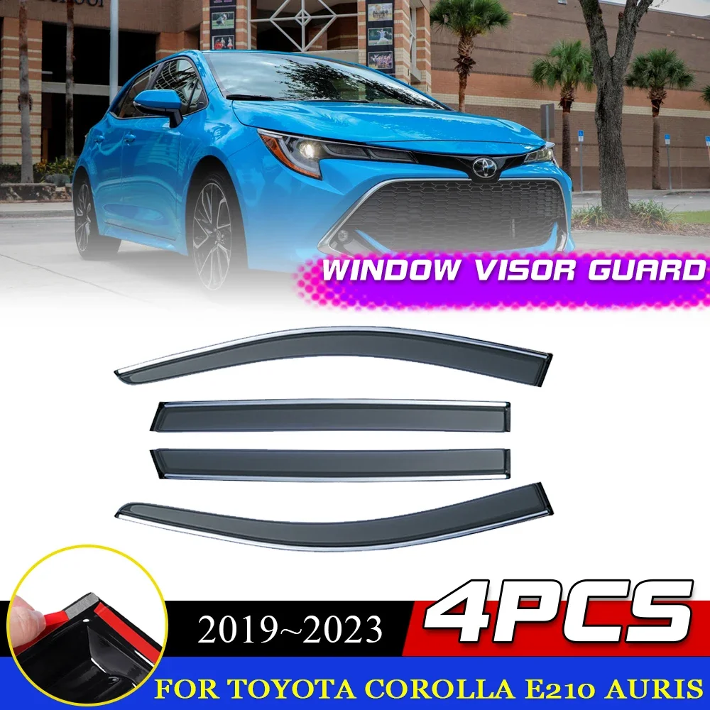 Windows Visor for Toyota Corolla E210 Auris Hatchback 2019~2023 Vent Door Rain Eyebrow Smoke Deflector Guard Cover Accessories