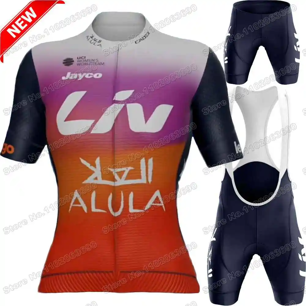 2024 Women Team Jayco AlUla Cycling Jersey Set Summer France Tour Cycling Clothing Unisex Road Bike Shirt Suit Bicycle Pants