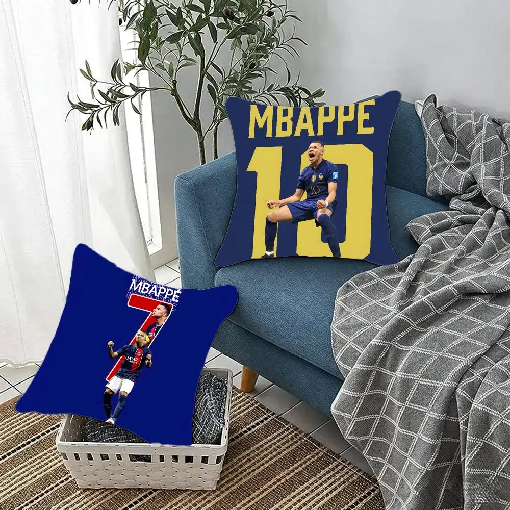 Famous athlete Kylian Mbappe Cushion Cover Fluffy velvet Nordic style plush Living room sofa decorative