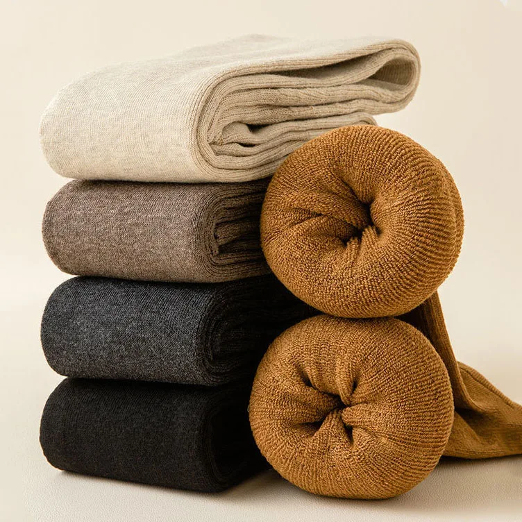 여성용 무릎 위까지 오는 롱 스타킹 겨울 보온용 두꺼운 양말