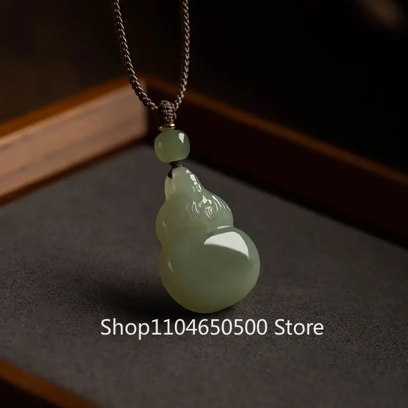 

Ручная резная Hetian Jade Fortune Gourd женская нефритовая подвеска мужской подвесной подарок
