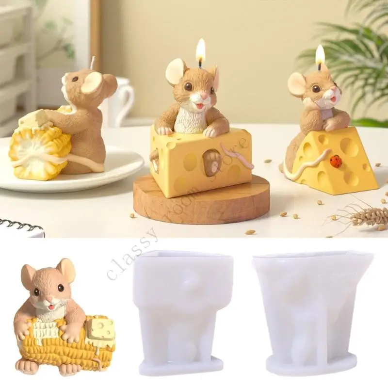 

A0NF Silicone Mould for Baking Craft Cheese Corn Mouse Designs Easy Release