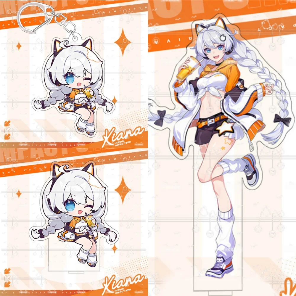 Charm Game Honkai: Star Rail Acrylic Keychain HD Character Kiana ElysiaAcrylic Stand Figures Desk Model Plate Gifts 6cm10cm15cm