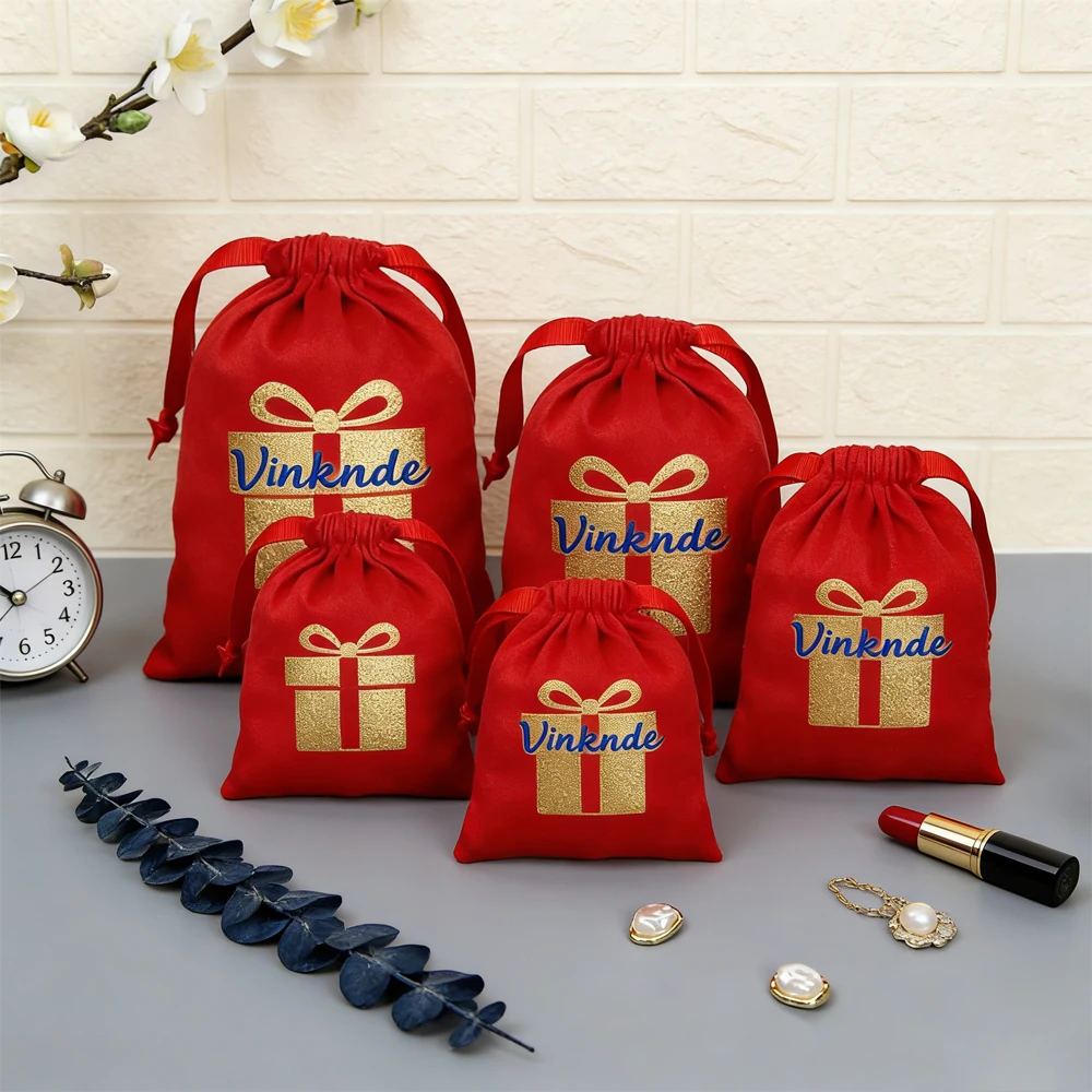 

Элегантные роскошные мягкие фланелевые бархатные мешочки на шнурке с индивидуальным логотипом для хранения косметики, украшений, карт, пылезащитные мешочки