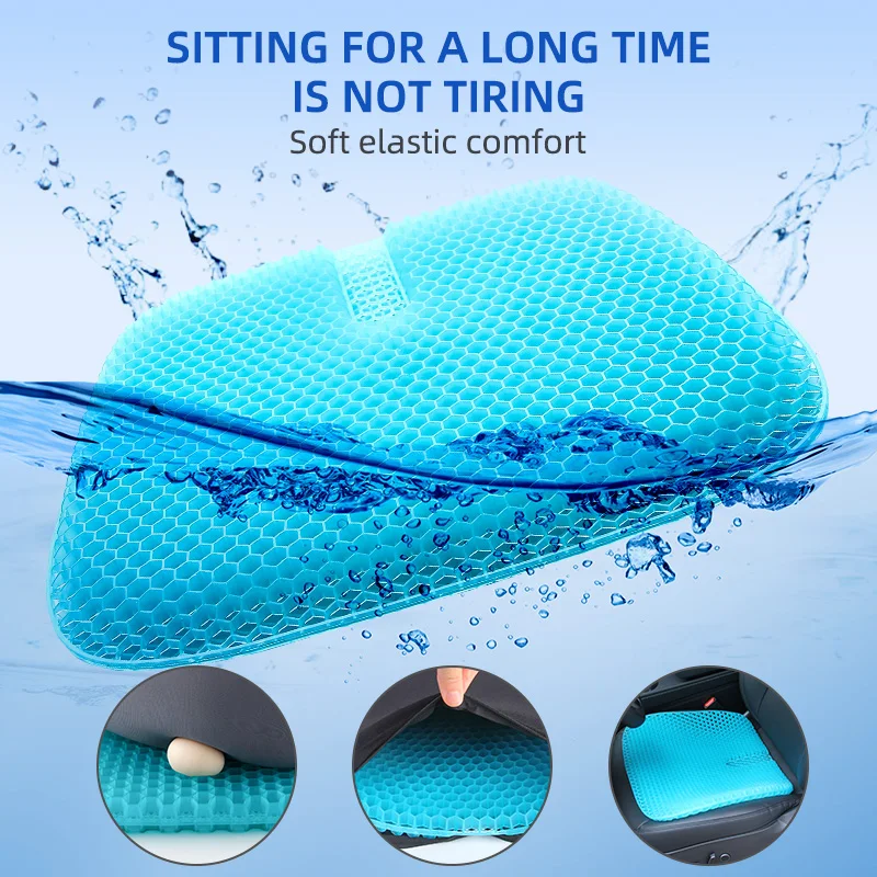 Car Gel Cooling Seat Cushion 3D Honeycomb Cool and Breathable Cool Ice Silk Car Home Office Chair Cushion Car Accessories image 6