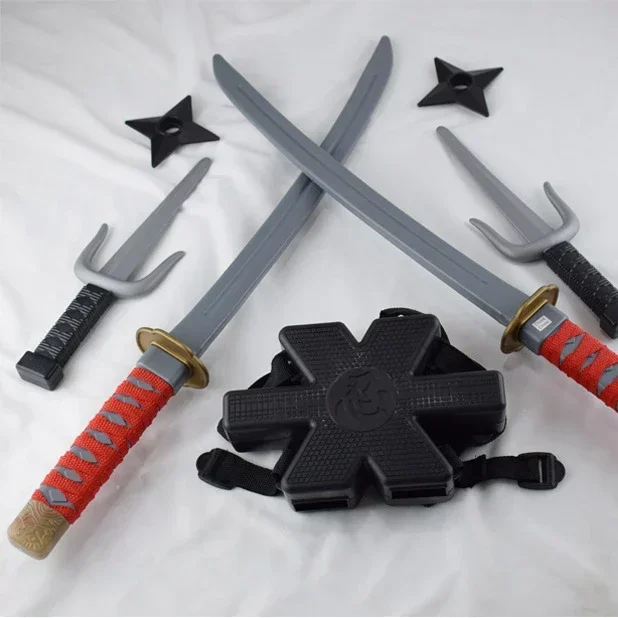 Neue 56 cm Halloween Samurai Ninja Kunststoff Retro Lange Messer Dolchen 7 Stück in einem Set Deadpool Cos Doppel Schwert Kostüm Requisiten Spielzeug