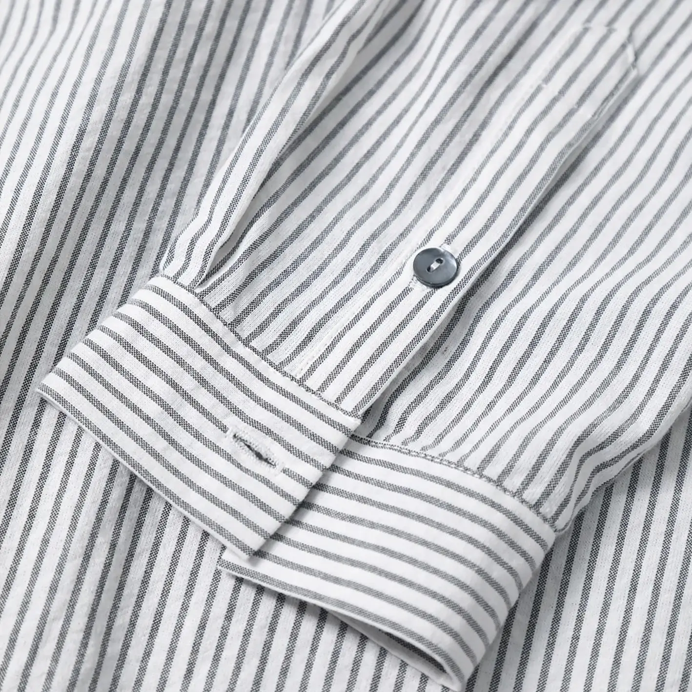 เสื้อเชิ้ตแขนยาวทรงหลวมลายทางสีดำขาวสำหรับผู้หญิง LZJN – เสื้อคลุมคาร์ดิแกนแบบสวมทับสำหรับฤดูใบไม้ผลิ/ฤดูใบไม้ร่วงสไตล์ลำลอง