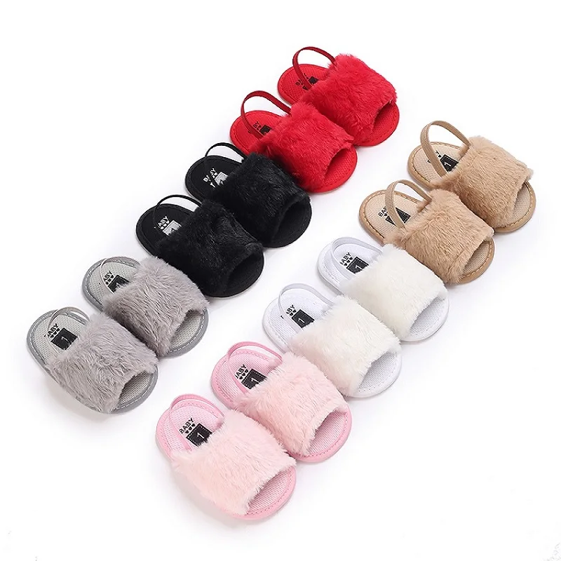 HAIZHIW 0-18 Months Fashion Faux Fur Baby Shoes For Newborn Spring Winter Cute Infant Toddler Baby Boys Girls Shoes