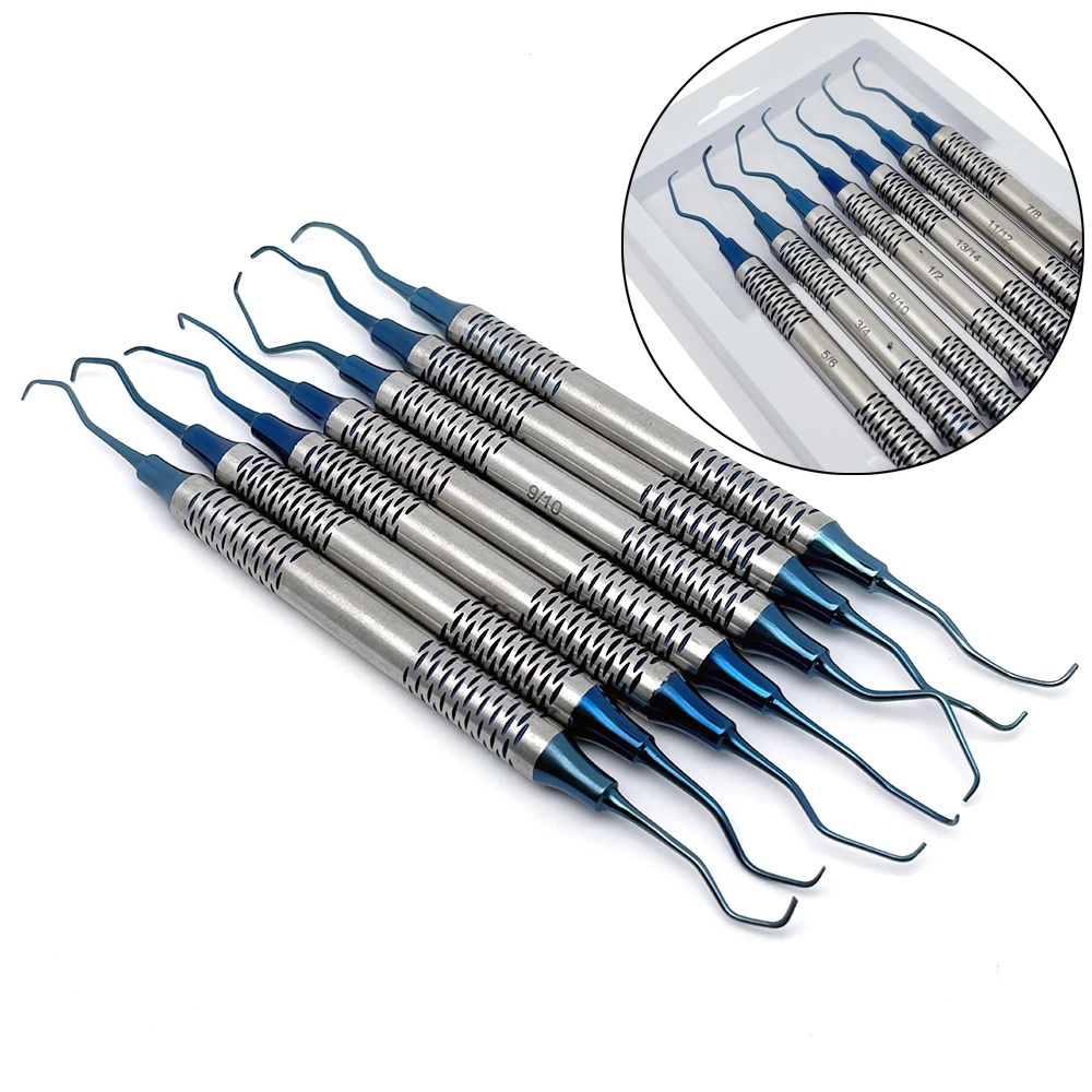 

7Pcs Teeth Cleaning Dental Scaler Set Periodontal Gracey Bone Curettes Perio Dentistry Equipment Oral Care Teeth Whitening Tool