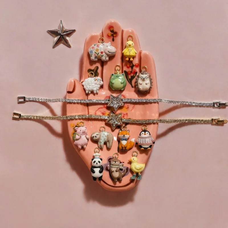 Colgante de Animales Adorables: Hipopótamo, Rana, Erizo, Zorro - Abalorio Hecho a Mano para Creación de Joyas DIY, para Collares, Pulseras, Accesorios para Mujeres y Niñas