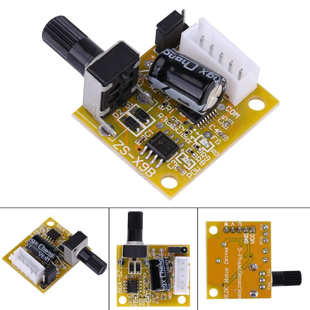 DC 5V-15V Brushless Motor Driver 15W Sensorless Motor Speed Regulator Reverse Not Burn 3-Phase BLDC Speed Controller