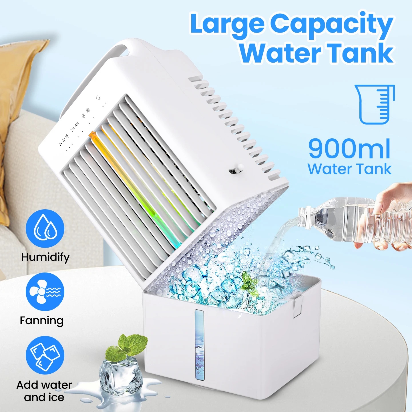 Portable Air Conditioning Cooling Evaporative Air Cooler Fan with Remote Control Water Tank view 6