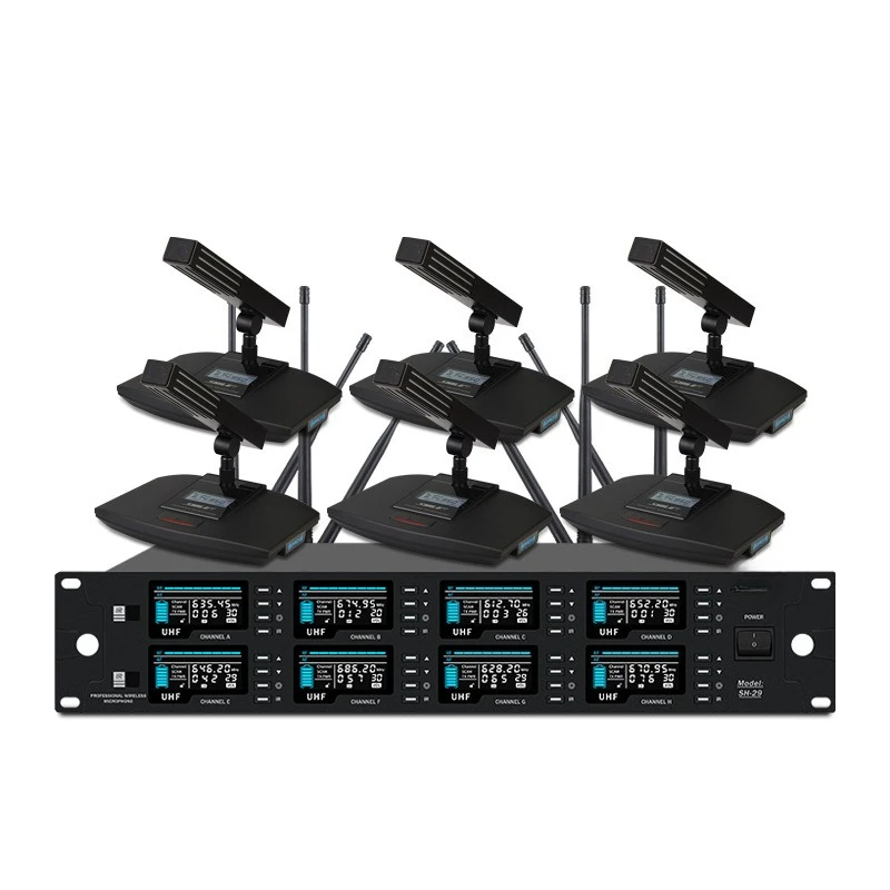 

Wireless gooseneck handheld microphone with a collar microphone U-band FM wireless microphone