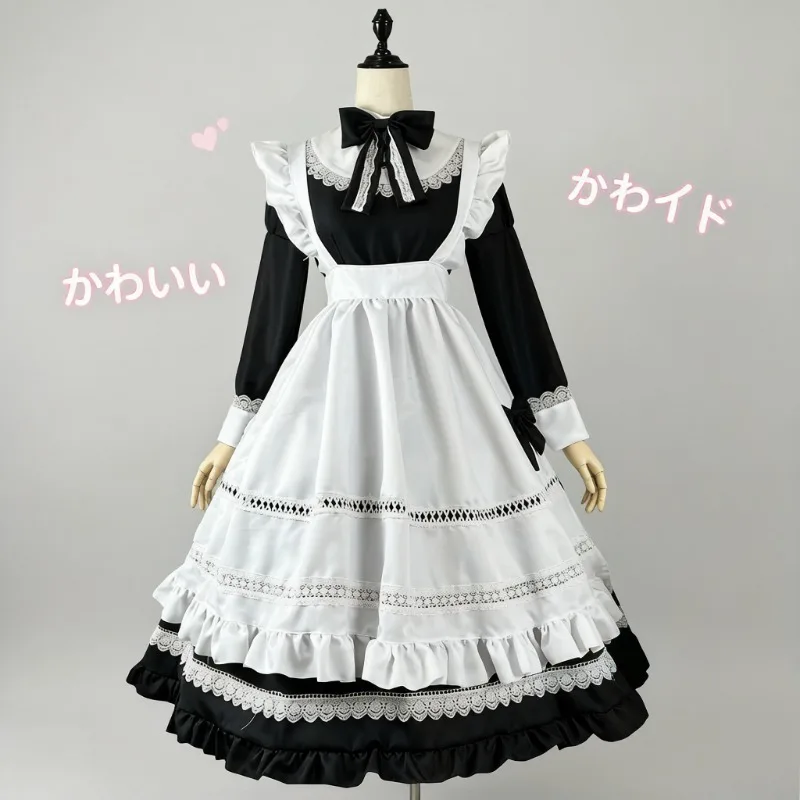 

English Style Maid Costume Japanese Lolita Dress Butler Uniform Long Sleeve Cute Cosplay Outfit S-5XL Vintage Princess Gown