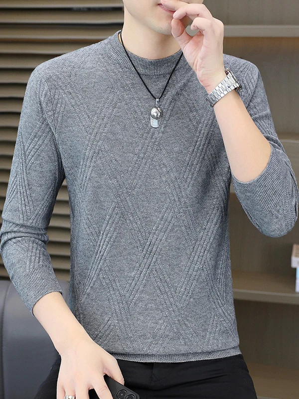 

Men's Early Autumn Thin Long Sve round Ne Knitted irt Pure Color Young Base Layer Spring Clothing Casual Sle T-irt