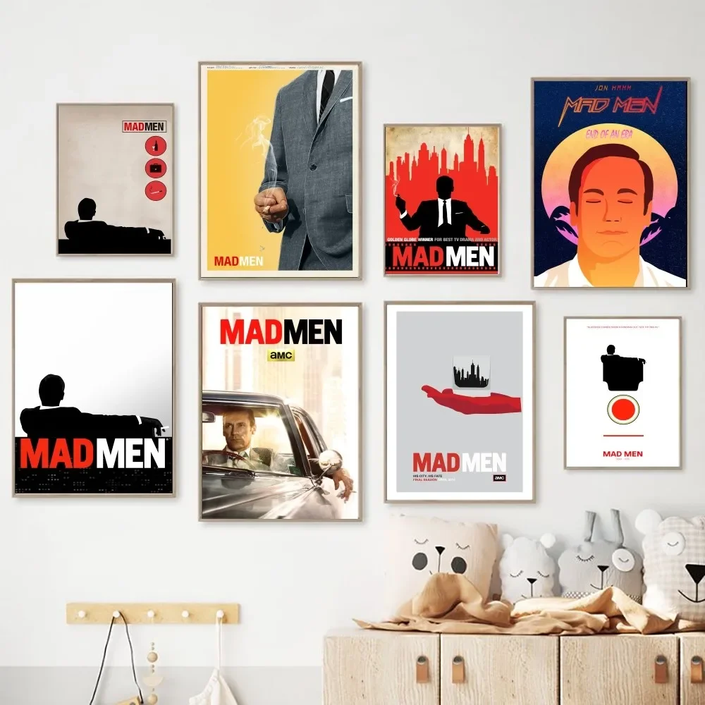 Mad Men Movie Poster No Framed Poster Kraft Club Bar Paper Vintage Poster Wall Art Painting Bedroom Study Stickers