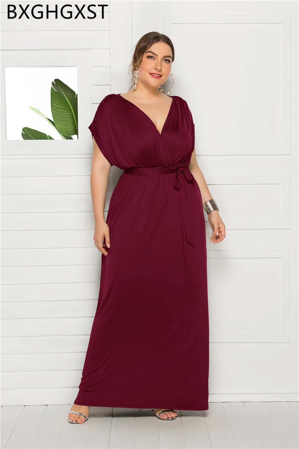 Robe longue bleue élégante pour femmes, grande taille, 4XL, mode de luxe, vêtements d'été