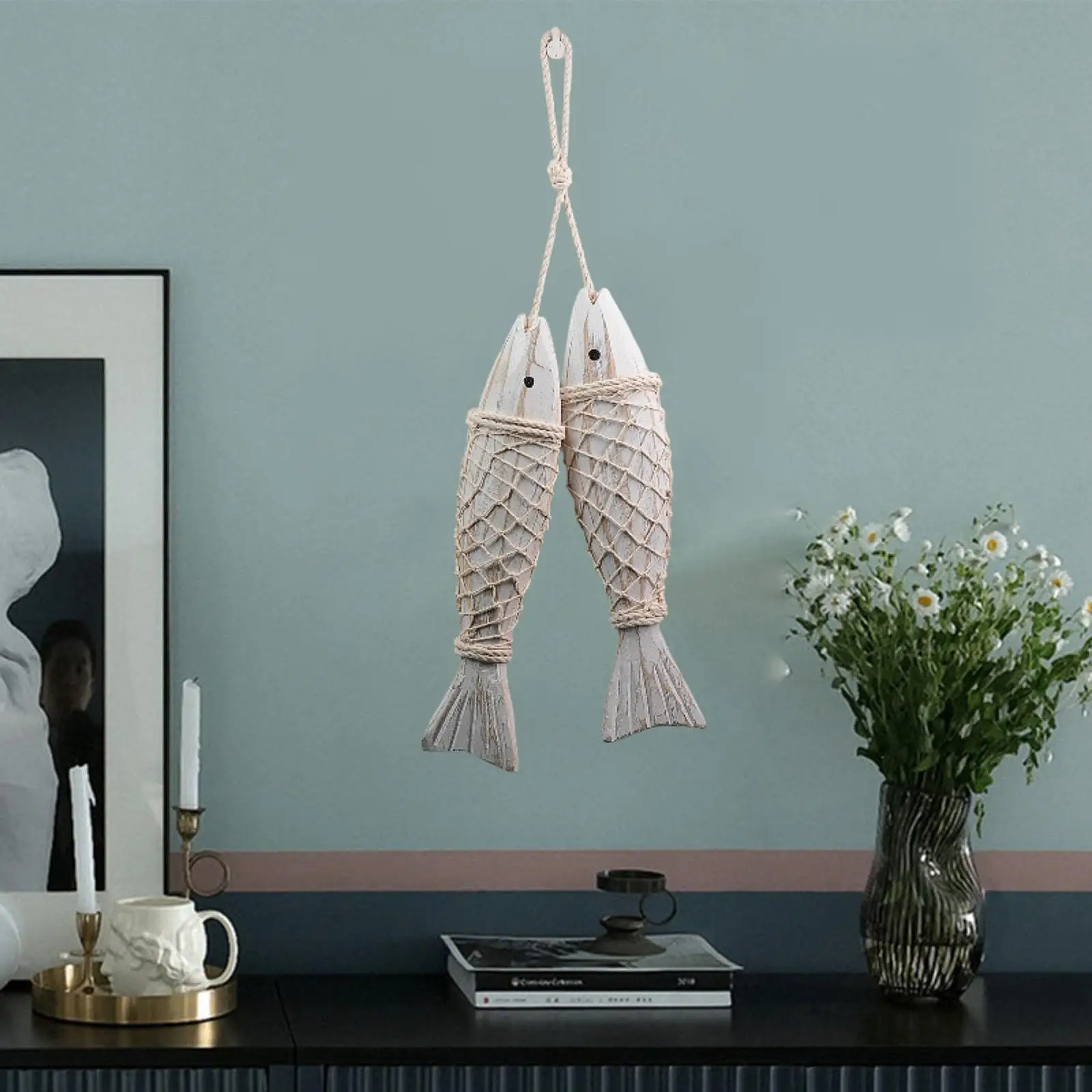 

Wood Fish Decor Home Decor Wooden Fish Wall Hanging Ornament for Wall Home