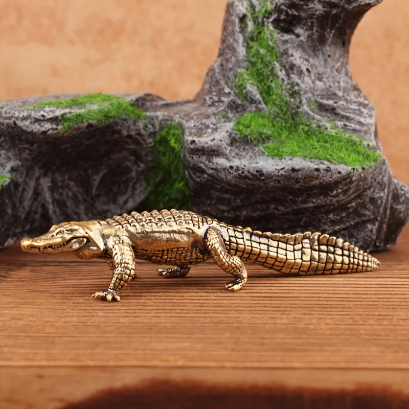 2 pieces brass solid animal ornament crocodile baubles