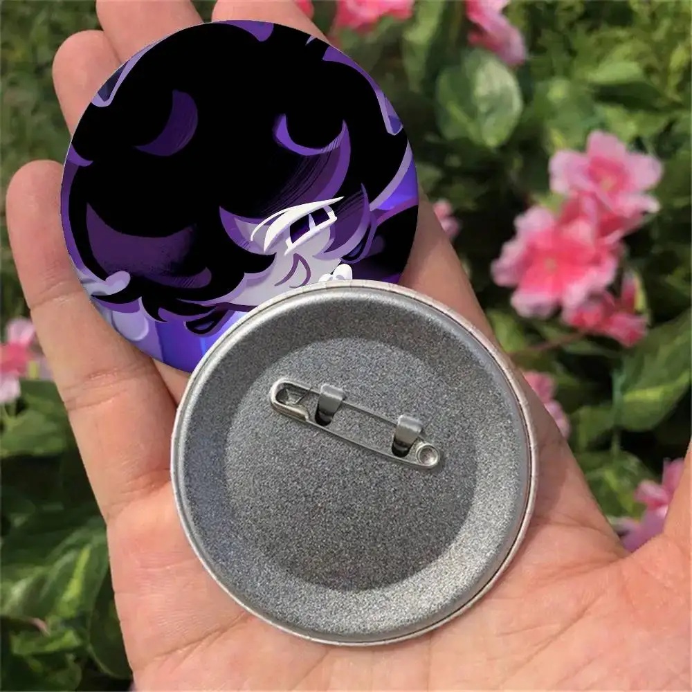 Black S-Sapphire C-CookieS Badges Button Round Creative Pin Brooch Badge Bag Decor Accessories Fans Collect Friends Gifts