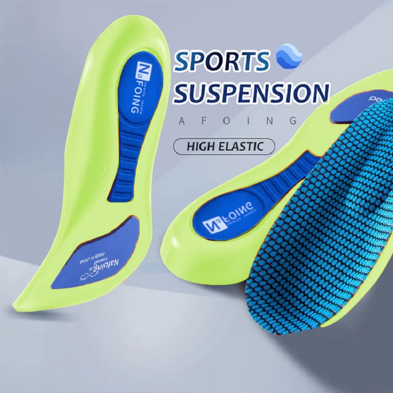 

Sports Insole For Shoes Green Soft Sole Shock Absorption Men's Deodorant Sweat absorbing Insole Flat Arch Full Pad Heel Pad