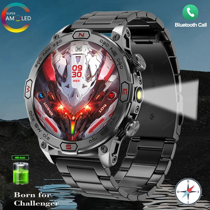 

2024 New Outdoor Smart Watch 1.43" Screen 1ATM Waterproof Watch Men Bluetooth Call Smartwatch GPS Motion Trajectory For Android