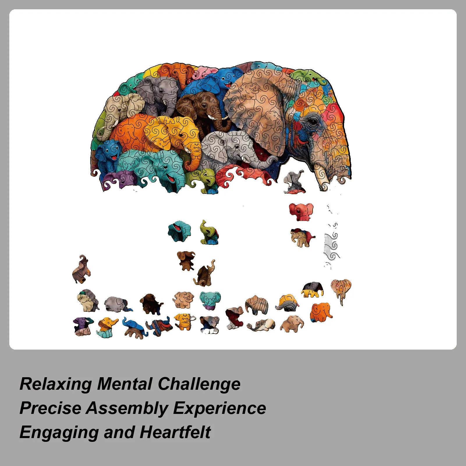 Wooden Puzzle Animal Shaped Challenging Game Elephant Wooden Puzzles For Adults For Kids Family Home School Office Party