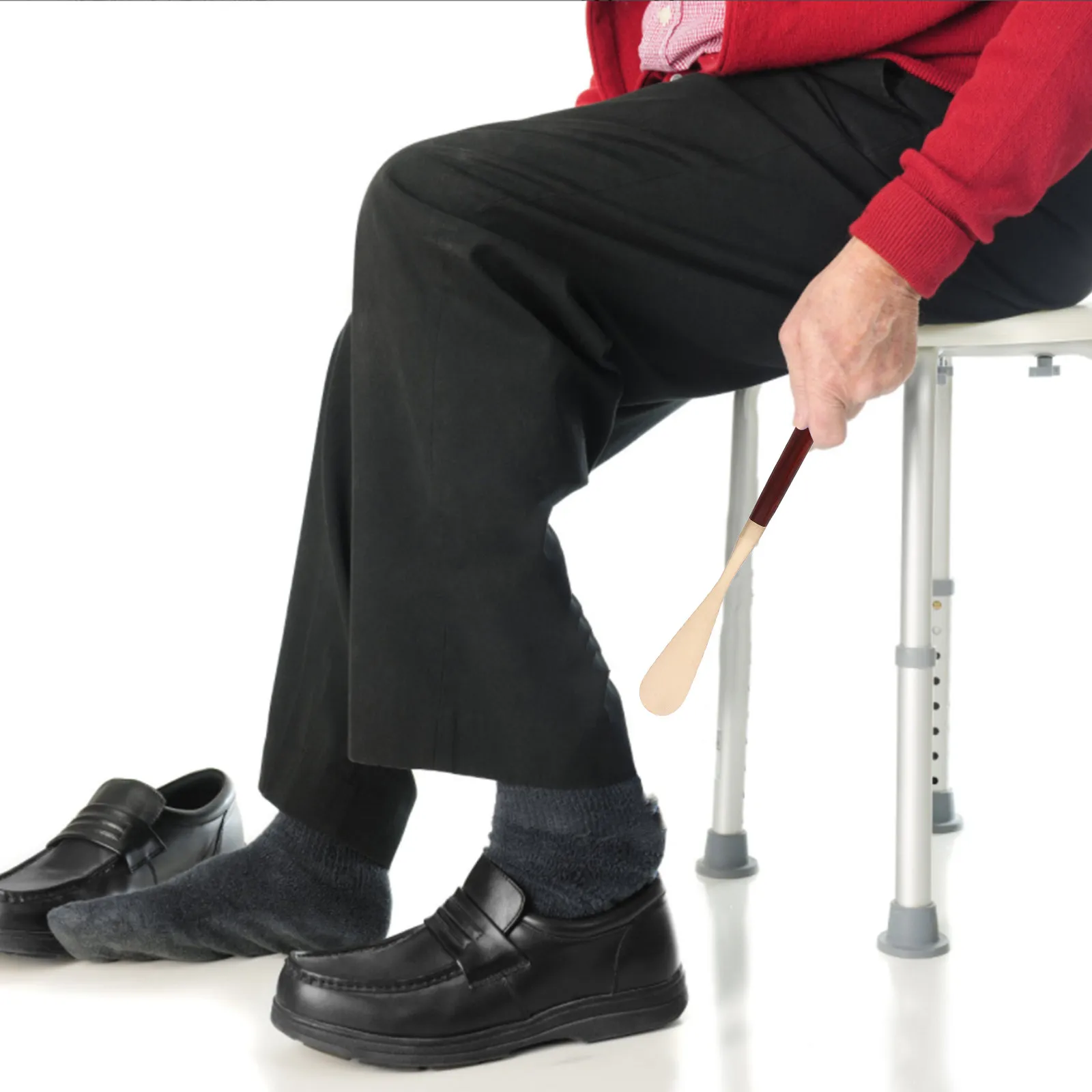 

Деревянная ложка для обуви с длинной латунной ручкой: элегантный помощник для пожилых, взрослых и беременных, для легкого надевания, ежедневного использования и путешествий