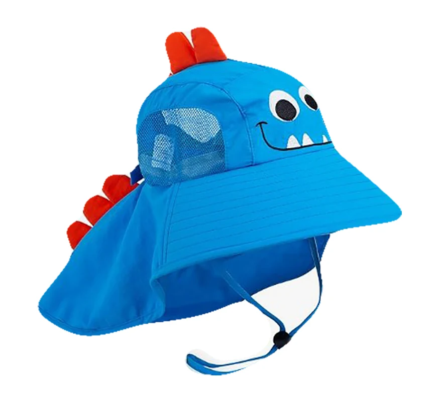 Spring Summer Quick-drying children's dinosaur large brim beach Hat Kids breathable waterproof Fisherman's hat sun visor caps