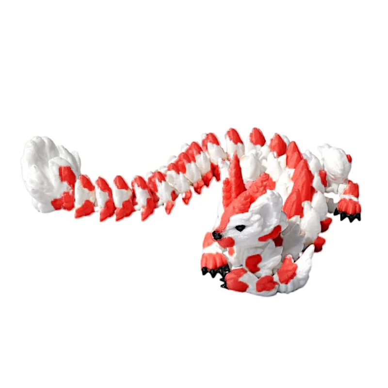 ثلاثية الأبعاد الطباعة القط التنين ألعاب مفصلية كاملة محاكاة التنين الصيني المشترك المنقولة نموذج لعبة الديكور سطح المكتب المنزلي