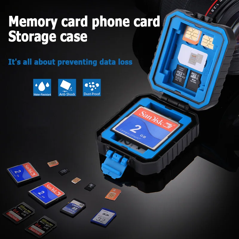 

11in1 Memory Card Case Waterproof Memory Card Case For Camera for 3SIM + 2XQD + 2CF + 2TF + 2SD Card