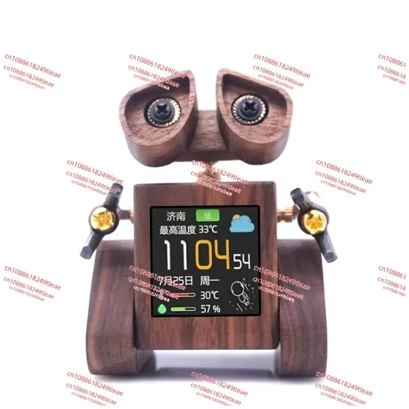 

Intelligent creative walnut Wall-E alarm clock robot small ornament