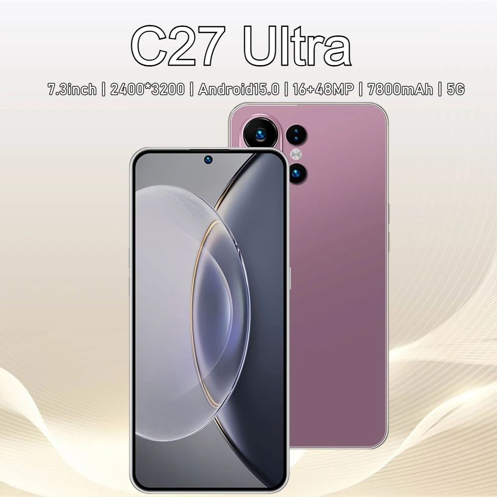 K-Touch Smartphone 5G C27 Ultra Mobile Phones Android Cell Phone 7.3inch HD 22G+2TB 48MP Smartphone 7800mAh Dual SIM WIFI Unlocked Global