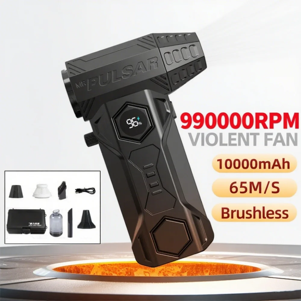 

Violent Fan 990000RPM Powerful Air Blower Vacuum Dust Cleaner Type-C Charging Strong Winds 65m/s Brushless Turbo Jet Blower ﻿Dry